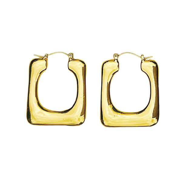 Rectangle Gold Hoop Earrings