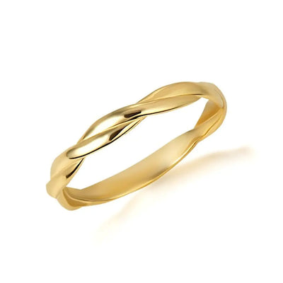 gold rope twist stackable ring