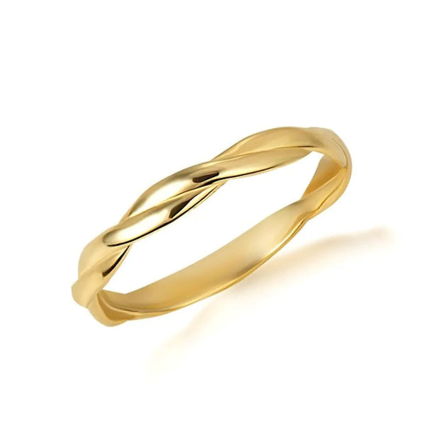 gold rope twist stackable ring