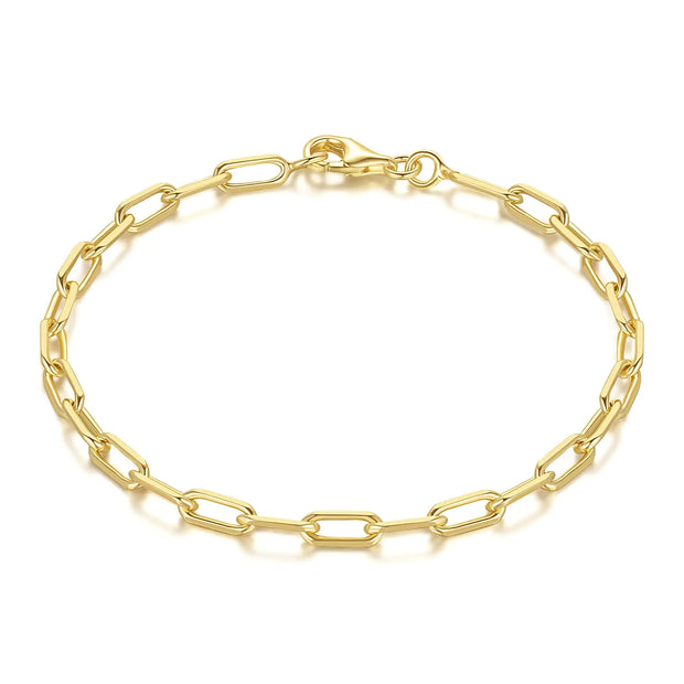 14k gold paperclip bracelet